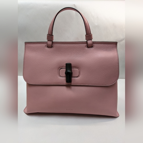 Gucci Bamboo Twist Lock Daily Top Handle Leather Handbag #802 - Picture 2 of 14